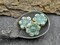 *9* 14mm Turquoise Washed Alabaster Picasso Wildflower Beads
